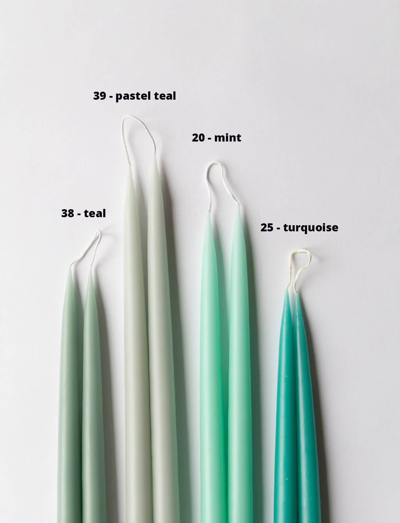 Teal Danish Taper Candle | A Pair
