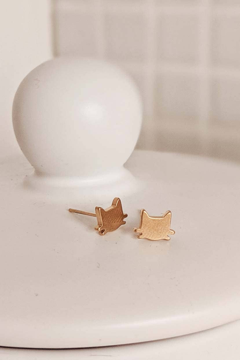 Cats Gold Plated Earrings