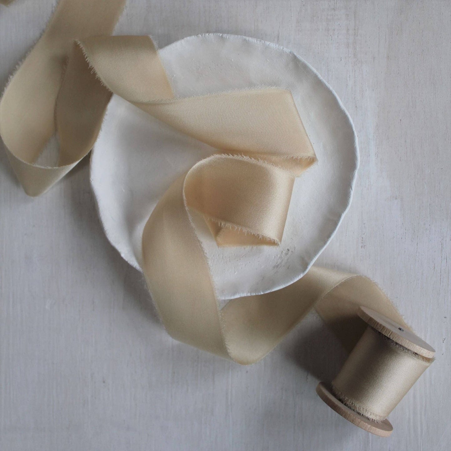 MAPLE Silk Charmeuse Ribbon Hand Torn