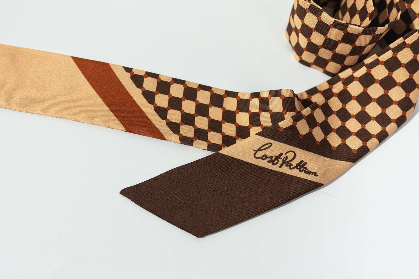 “Checkerboard” Silk Skinny Scarf