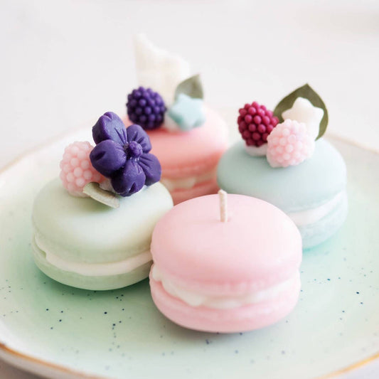 Macaron Dessert Candle Trio | Soy wax