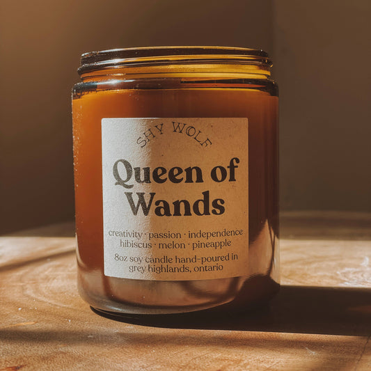 Tarot Card Candle - Queen of Wands - Hibiscus, Pineapple