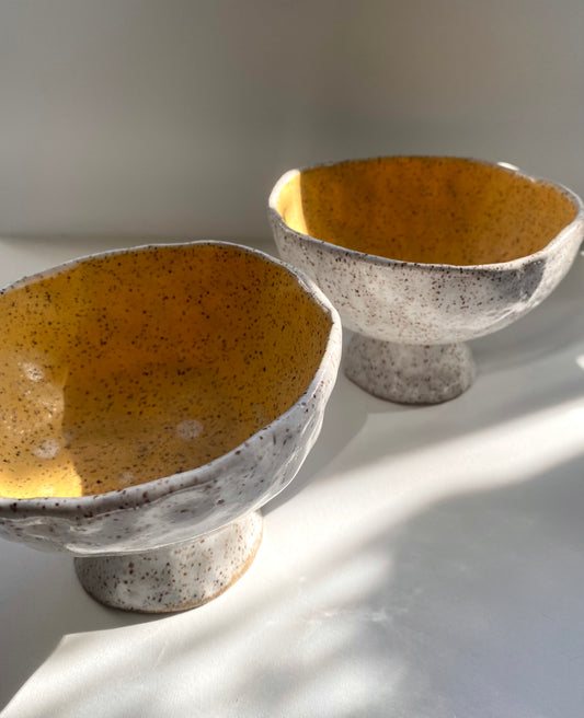 Phalsiii Ceramics Yellow Pedestal Dish