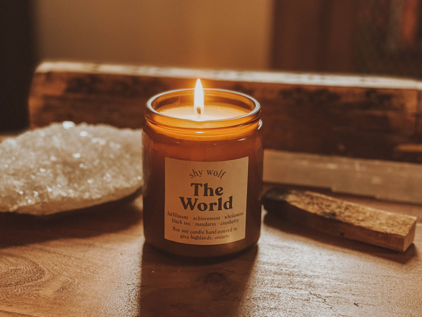 Tarot Candle - The World - Black Tea, Mandarin, Cranberry