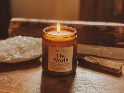 Tarot Candle - The World - Black Tea, Mandarin, Cranberry