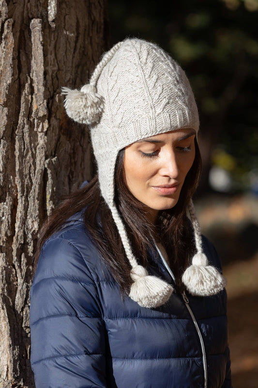 Willow - women's wool knit earflap hat