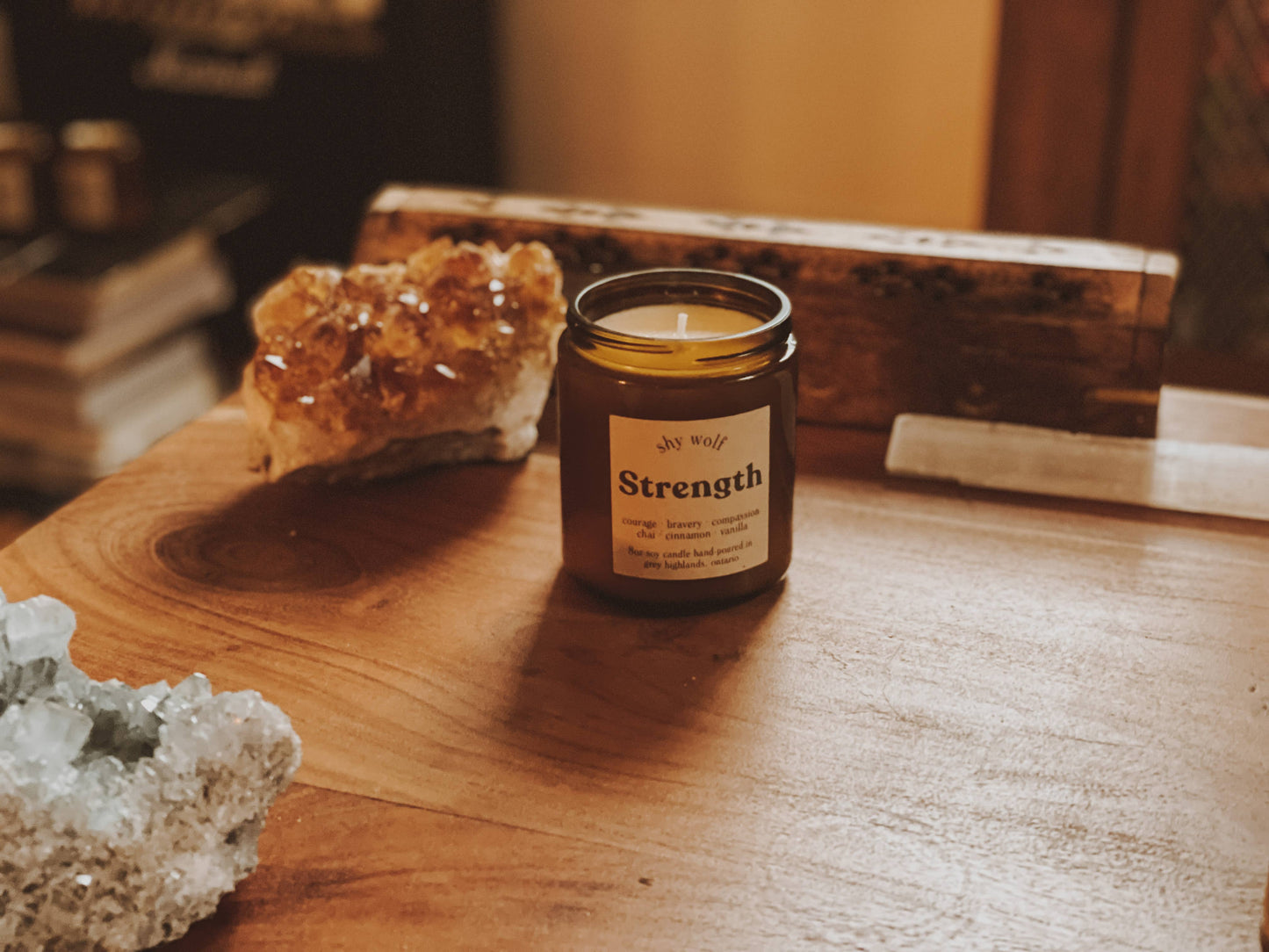Strength Tarot Boho Soy Candle - Chai, Cinnamon, Vanilla