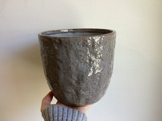 Grey Textured Ceramic Pot