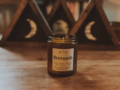 Strength Tarot Boho Soy Candle - Chai, Cinnamon, Vanilla