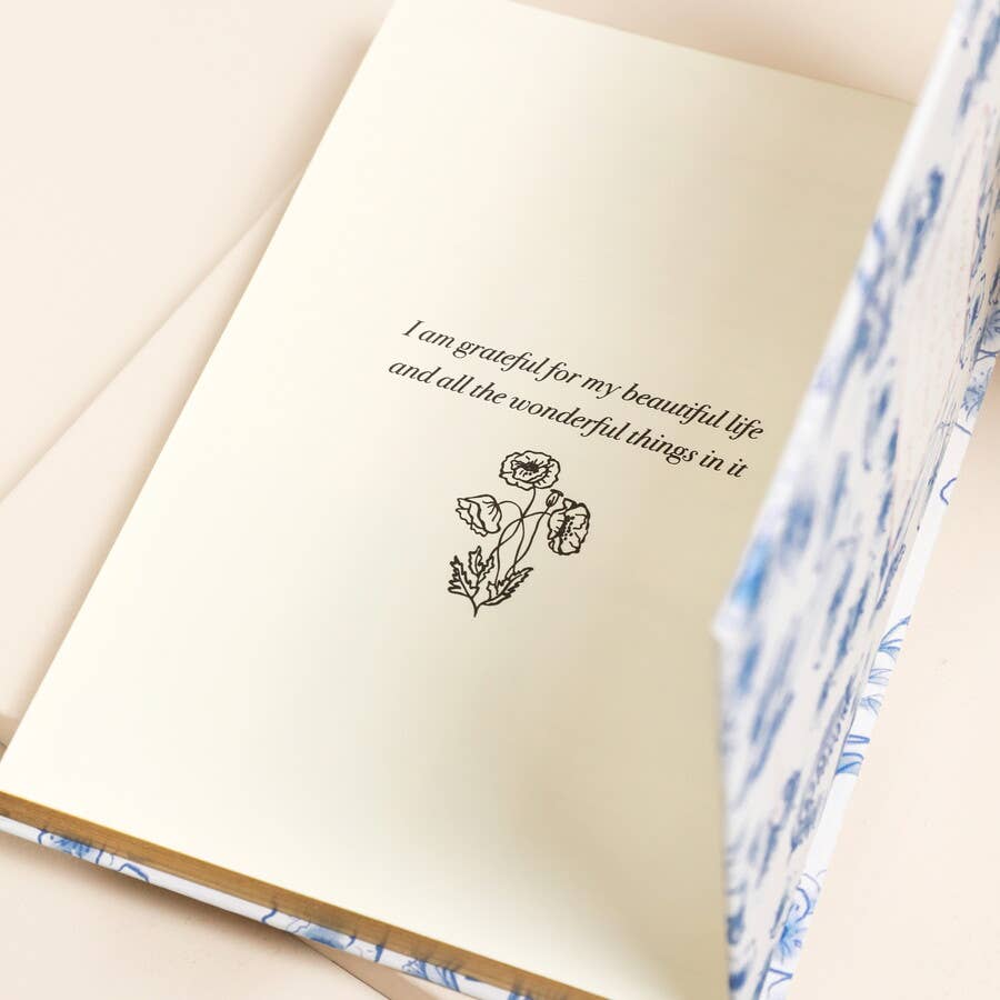 Blue Wildflower Print Daily Gratitude Journal