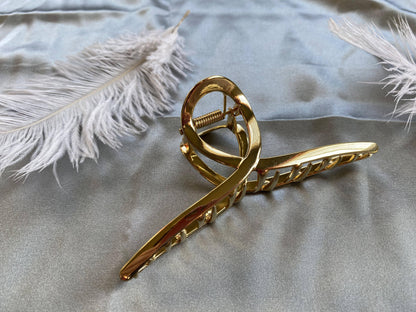 Large Gold Twisted Hair Claw Clip