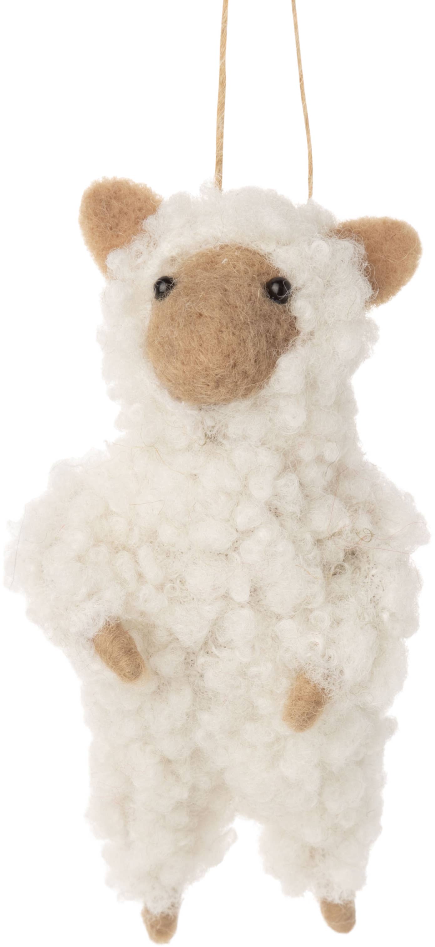 A12587: Wooly standing sheep orn,off wht,4.75in