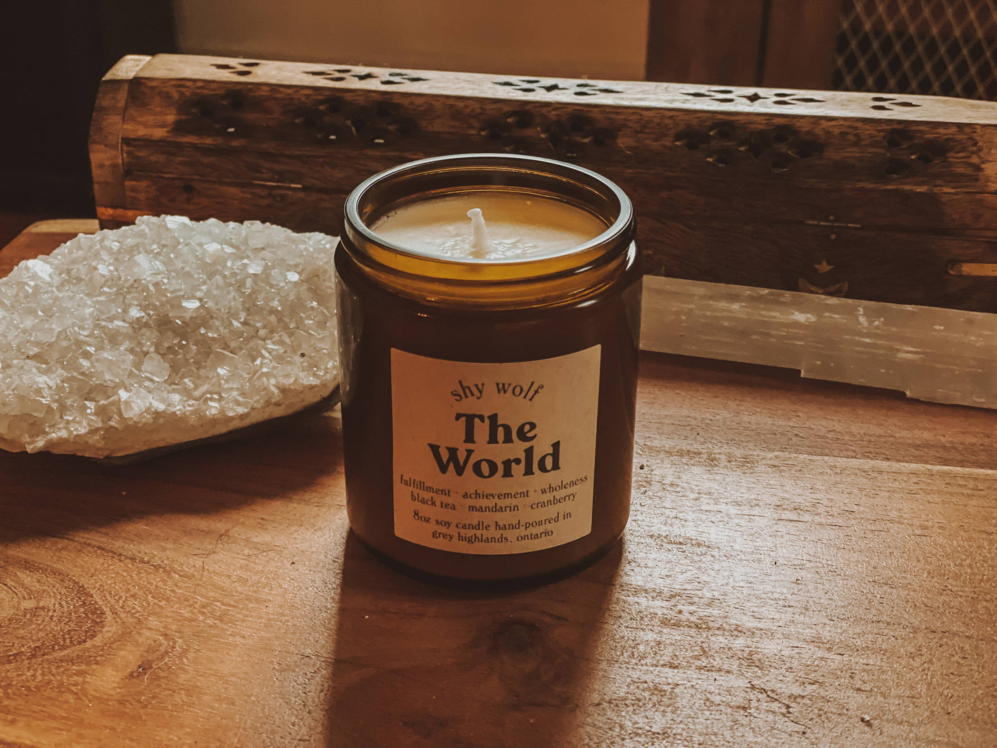 Tarot Candle - The World - Black Tea, Mandarin, Cranberry