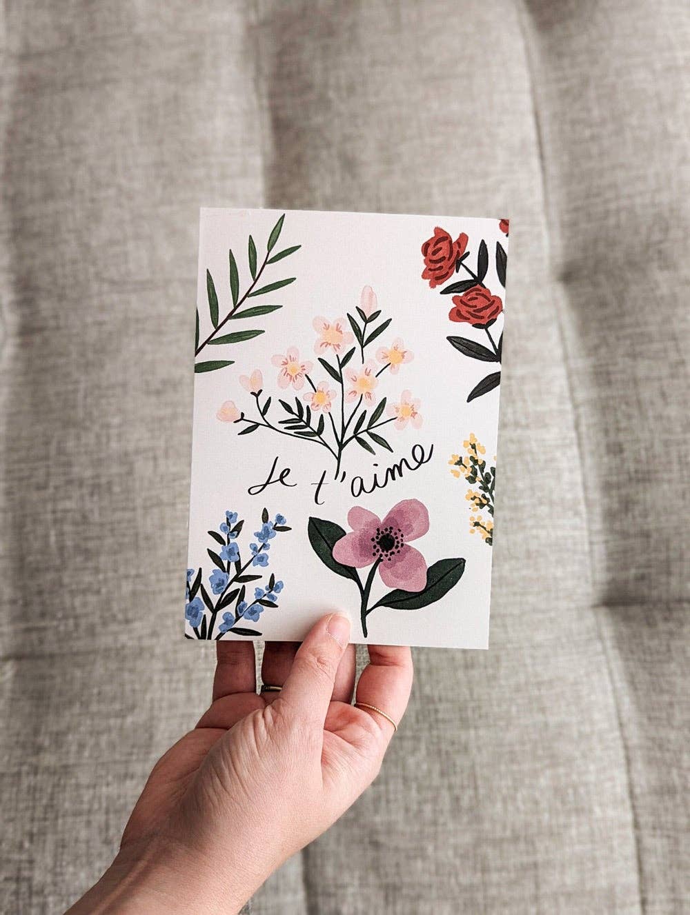 Je t'aime - Jardins de Fleurs - Greeting Card