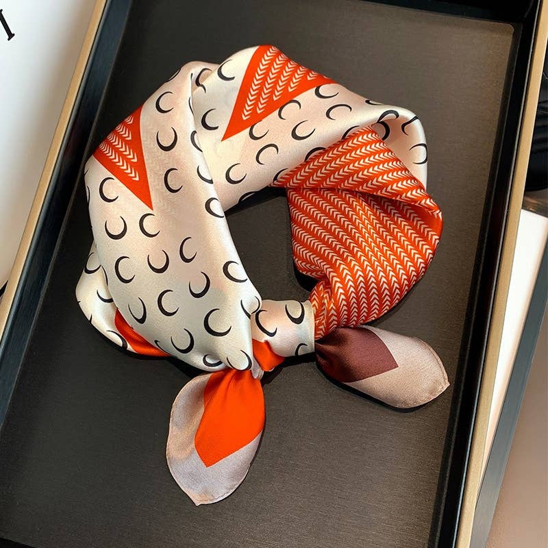 Crescent Moon Silk Scarf | 100% Mulberry Silk