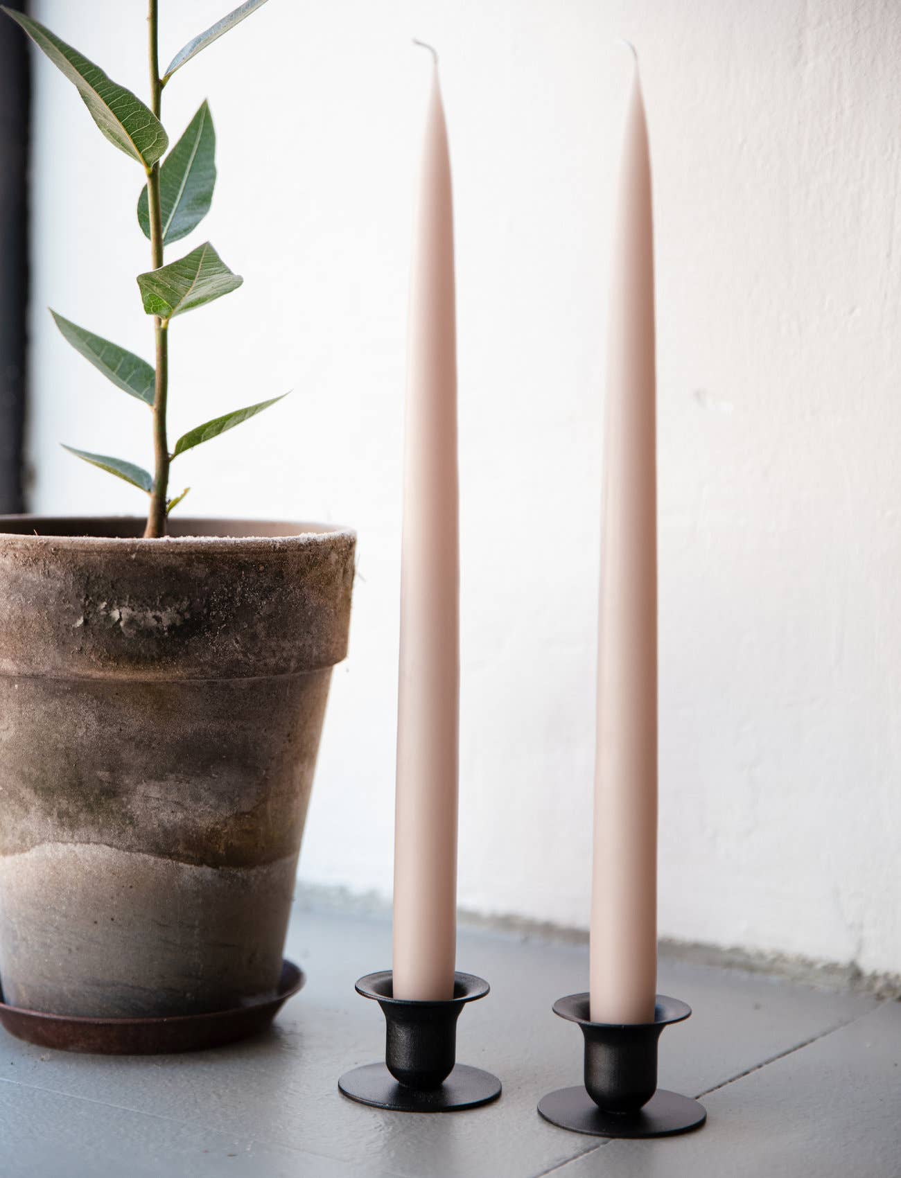 Flax Danish Taper Candle | a pair