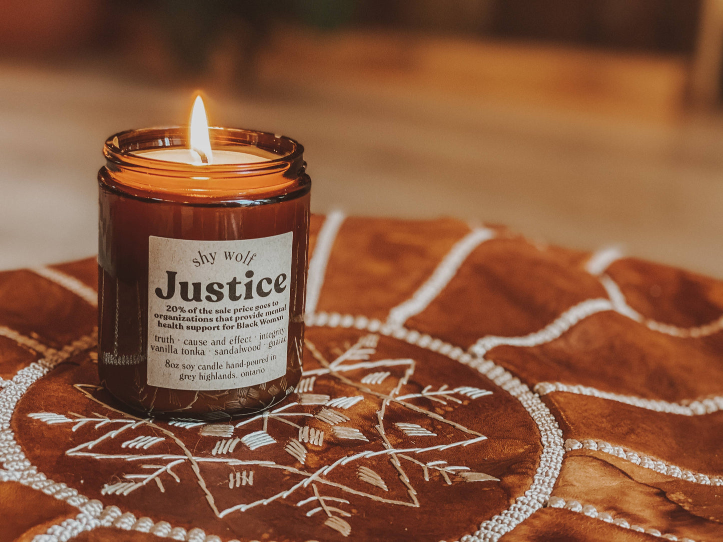 Justice Tarot Soy Candle for Charity - Vanilla, Sandalwood