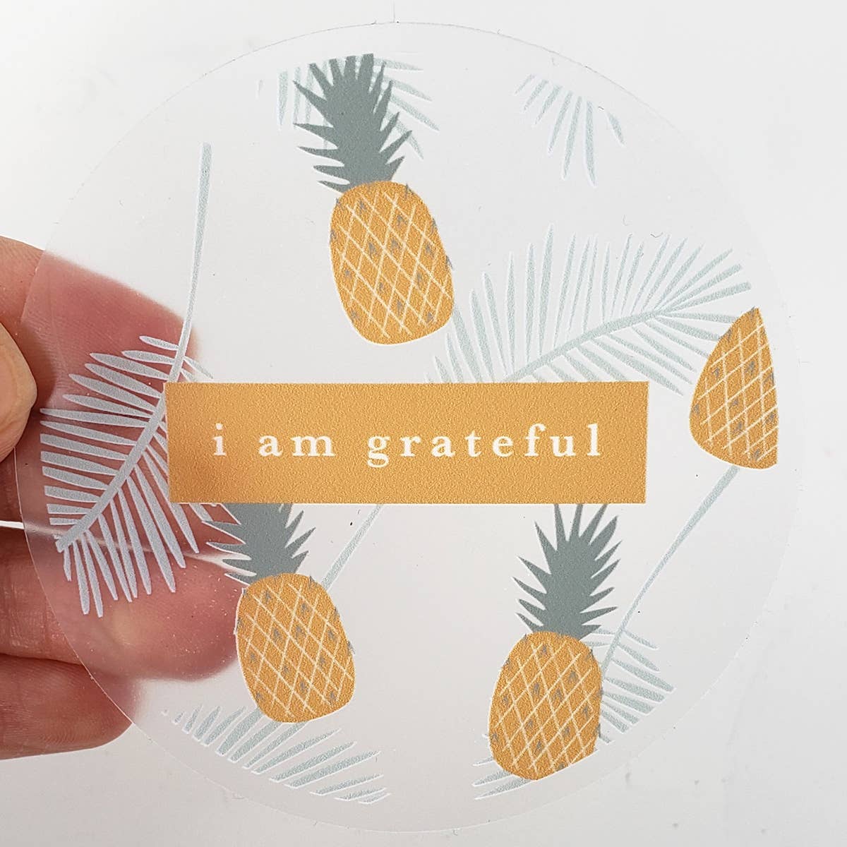 Golden Gratitude Clear Sticker