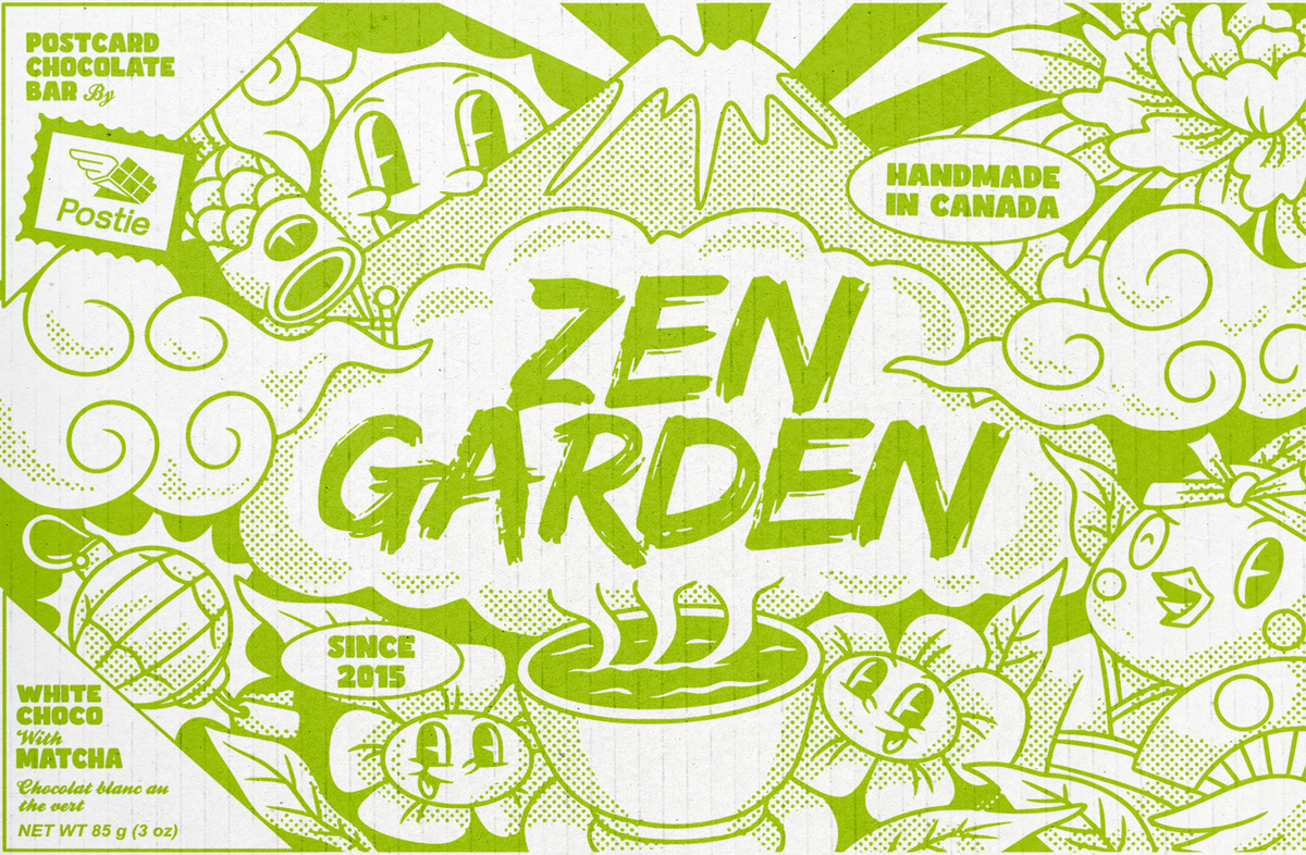 Zen Garden White Postcard Chocolate Bar