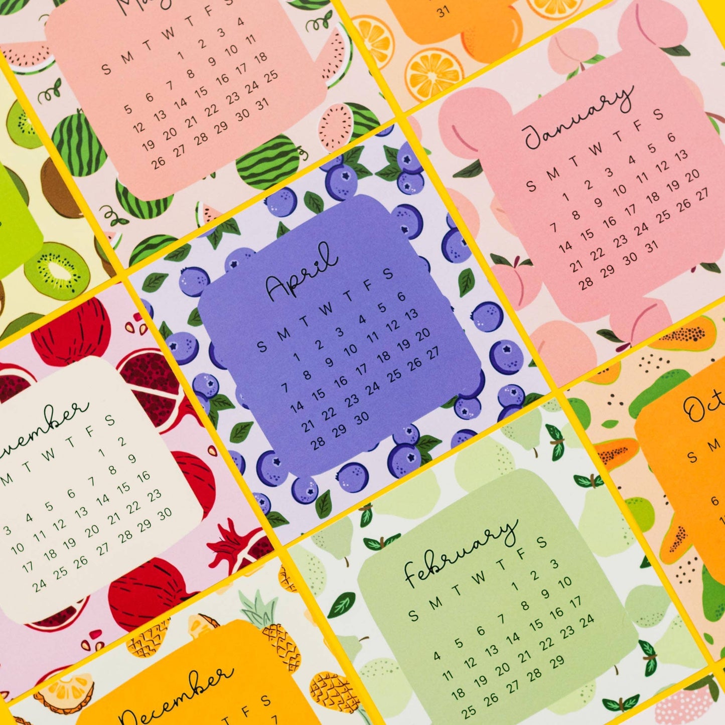 2024 Fruit Basket SQUARE Desktop Calendar