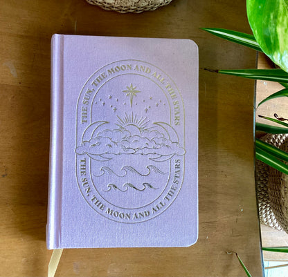 Soft Pink Sun, Moon & Stars Notebook