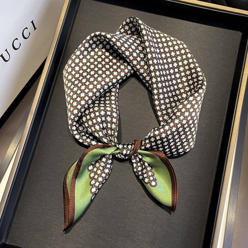 Lattice Chain Silk Scarf | 100% Mulberry Silk