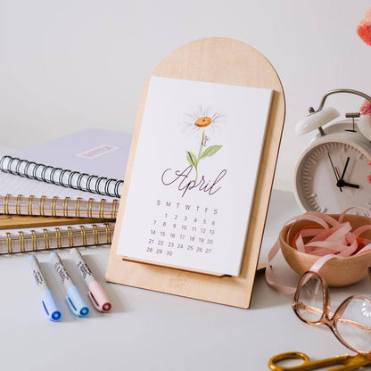 2024 Birth Month Floral Desktop Calendar