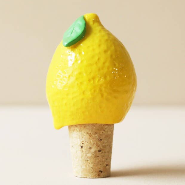 Lemon Cork Bottle Stopper