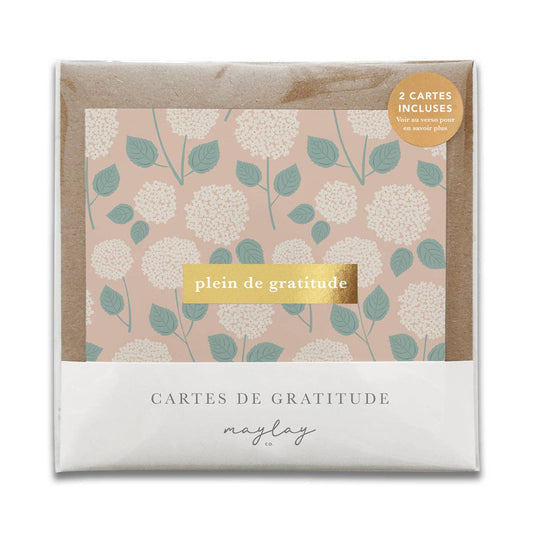 French Hydrangeas Floral "Plein de Gratitude" Cartes de Gratitude Greeting Card