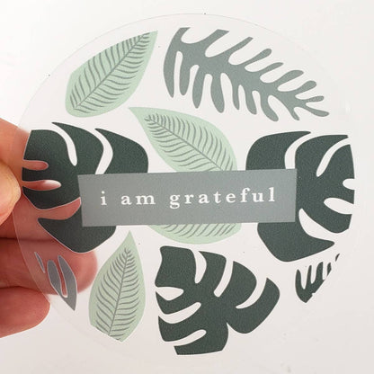 Rainforest Gratitude Clear Sticker