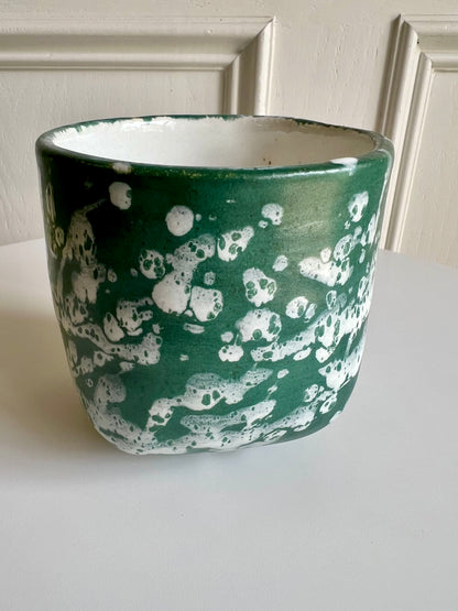 Phalsiii Ceramics Green Splatter Pot