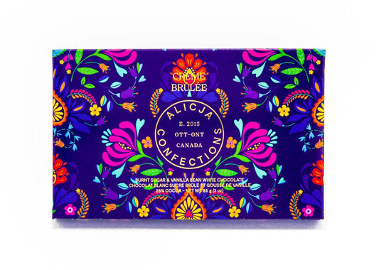 Crème Brûlée White Postcard Chocolate Bar