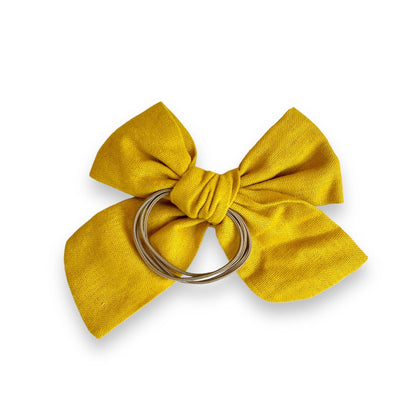 Sunbeam Hand-Embroidered Bright Yellow Bow