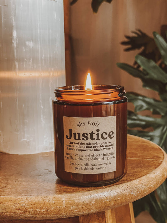 Justice Tarot Soy Candle for Charity - Vanilla, Sandalwood