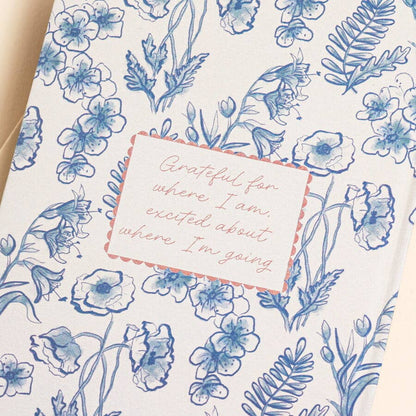 Blue Wildflower Print Daily Gratitude Journal
