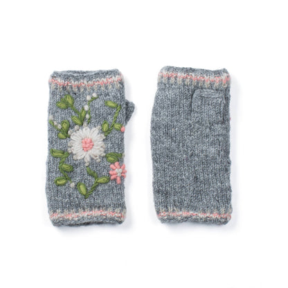 Olivia Knit Wool Handwarmers – Floral Embroidery