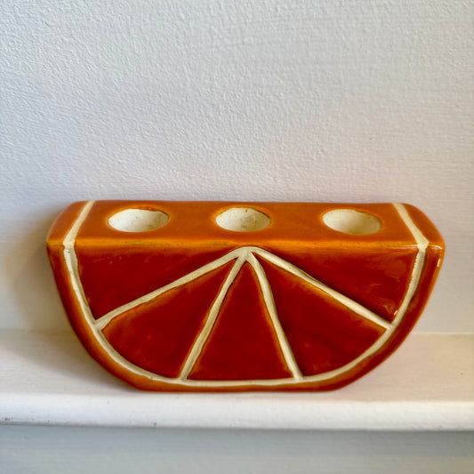 Orange Ceramic Candle Holder