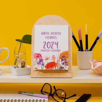 2024 Birth Month Floral Desktop Calendar