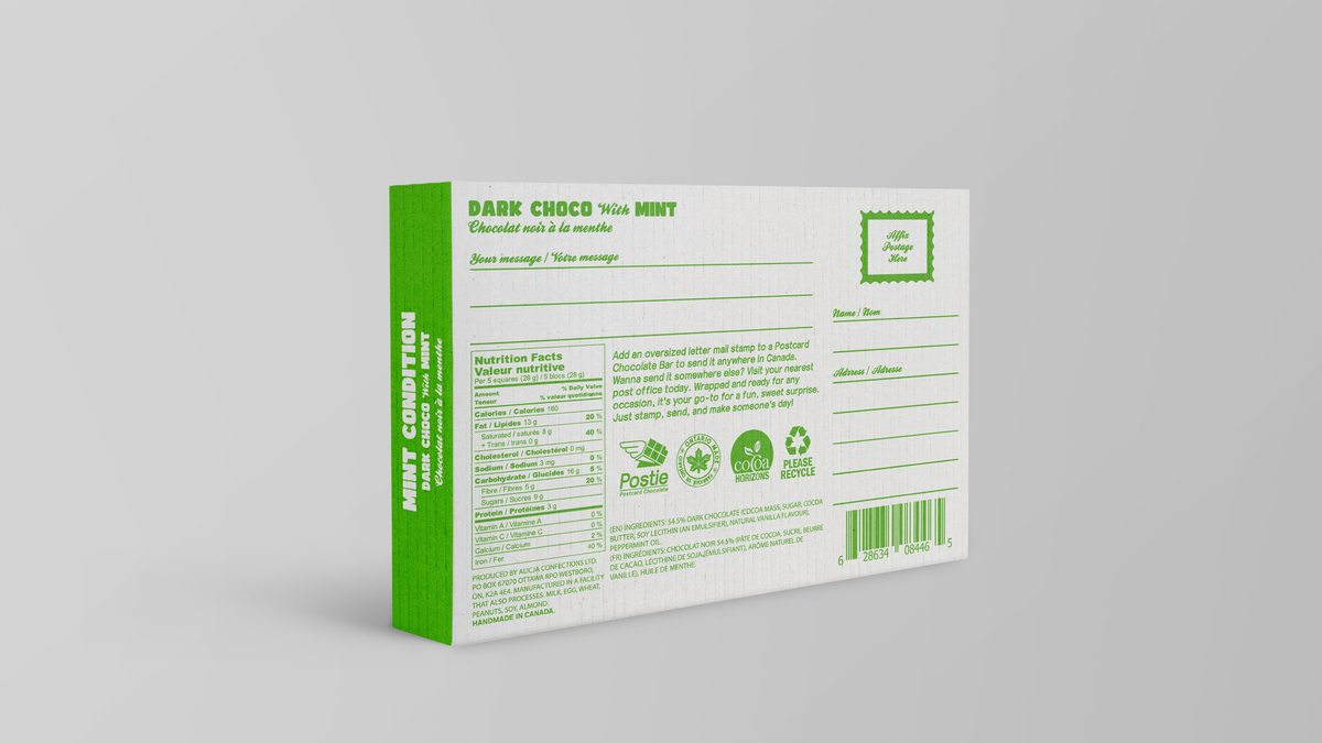 Mint Condition Vegan Dark Postcard Chocolate Bar