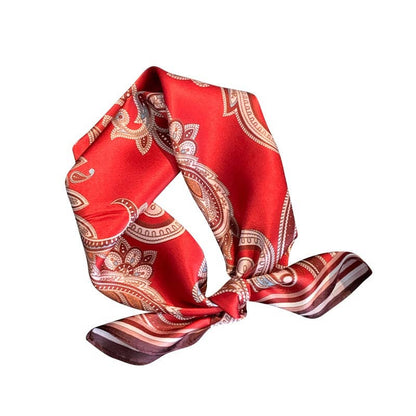 Red Paisley Silk Scarf | 100% Mulberry Silk