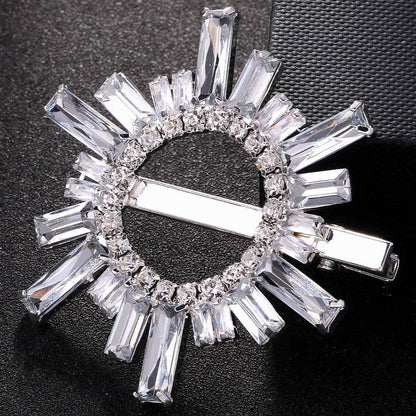 Crystal Sunburst Hair Clip - Sparkling Rhinestone