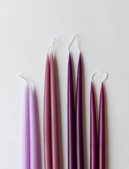 Dark Heather Danish Taper Candle | a pair