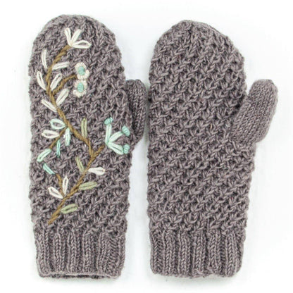 Naomi Embroidered Wool Hand Knit Mittens