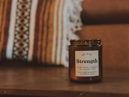 Strength Tarot Boho Soy Candle - Chai, Cinnamon, Vanilla