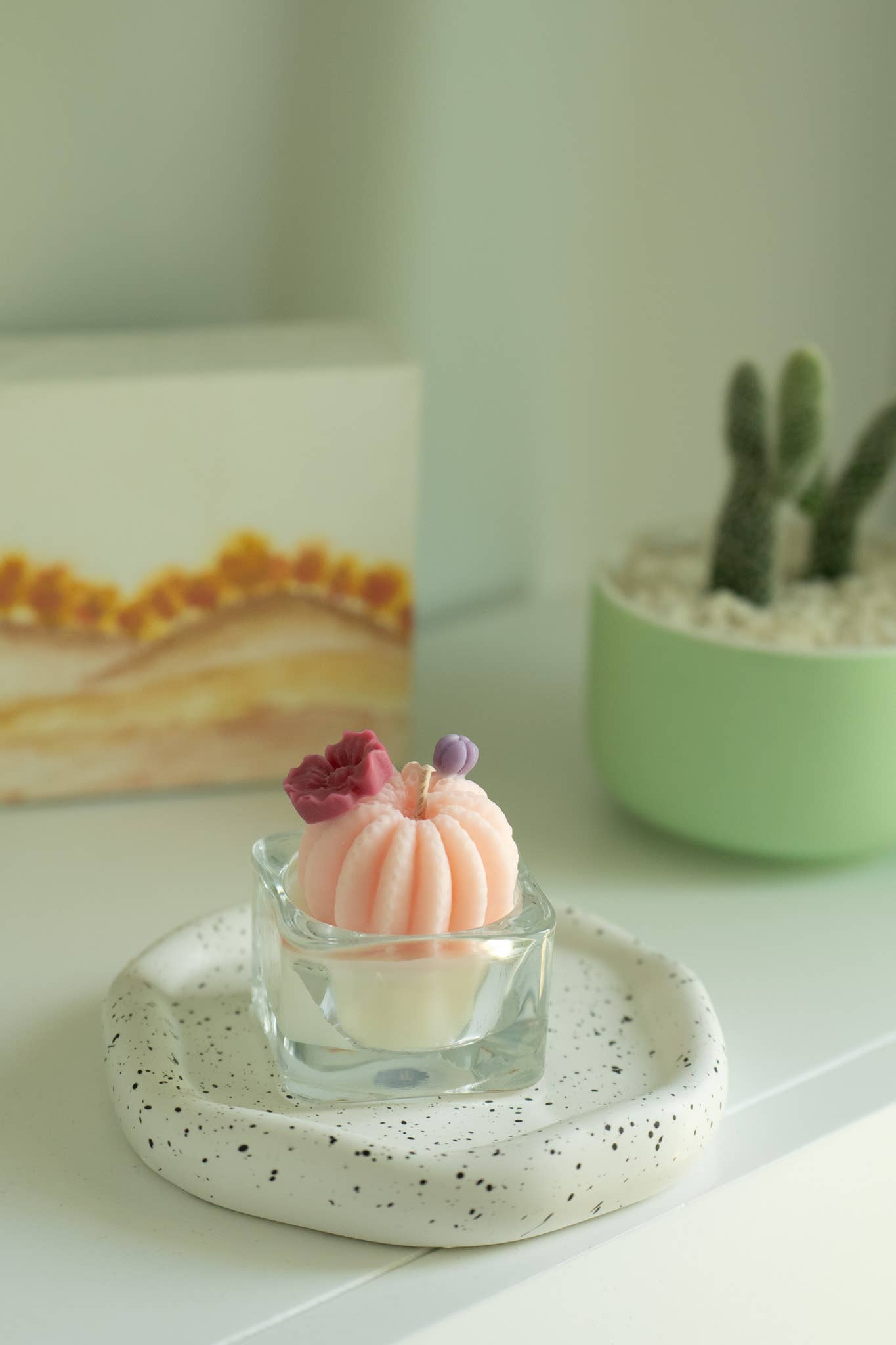 Barrel Cactus Tealight Candles | Soy Wax Blend