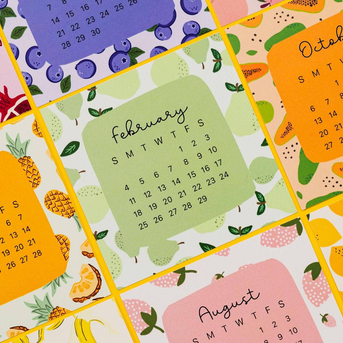 2024 Fruit Basket SQUARE Desktop Calendar