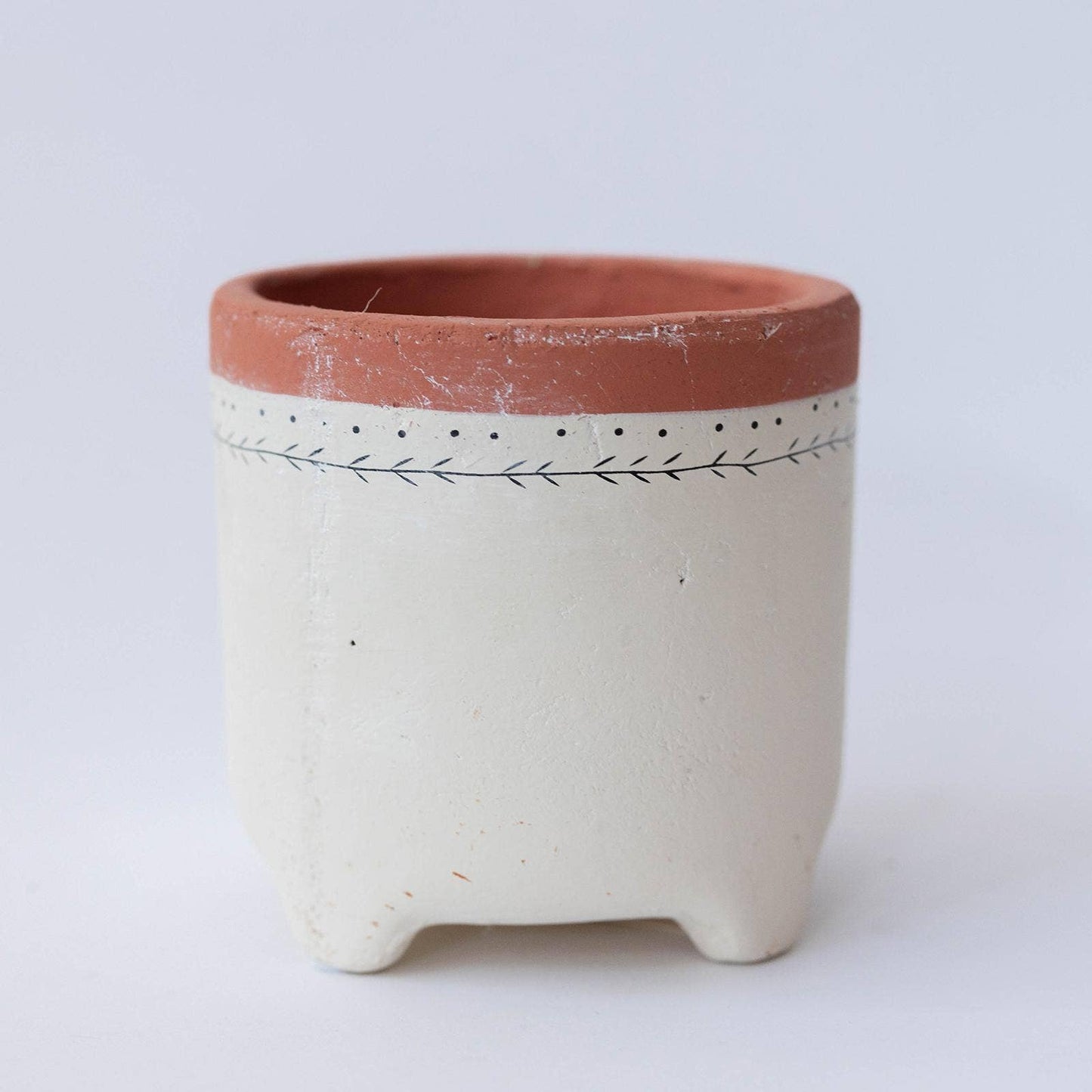 Vintage Clay Footed Pot