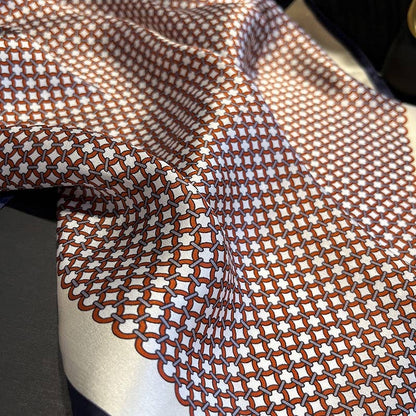 Lattice Chain Silk Scarf | 100% Mulberry Silk