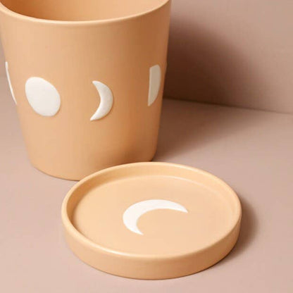 Large Moon Phases Ceramic Planter and Tray H17cm