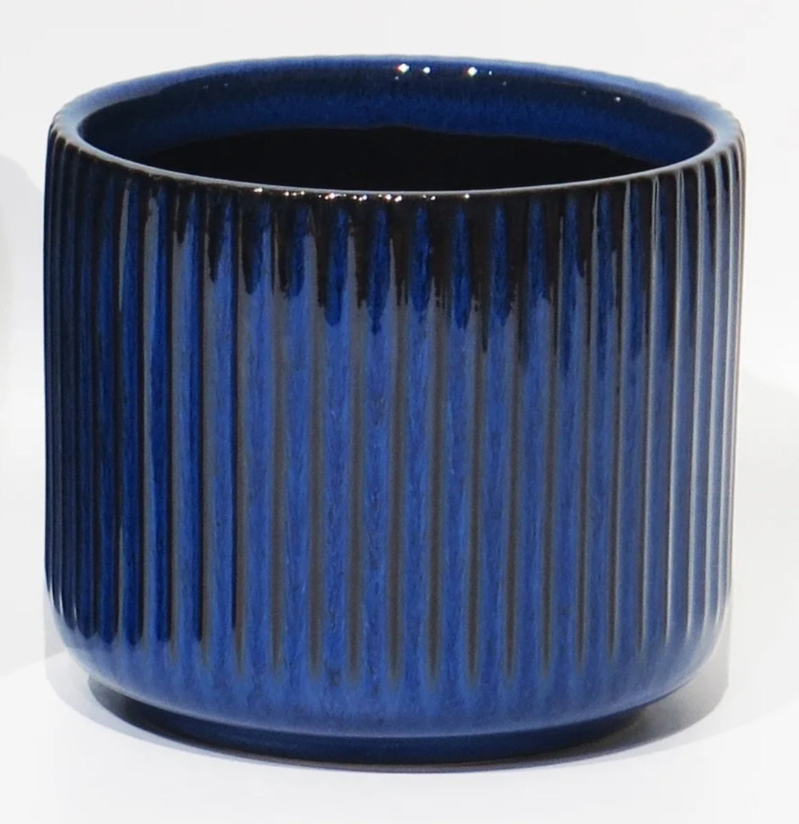 BLUE STRIPE CERAMIC POT